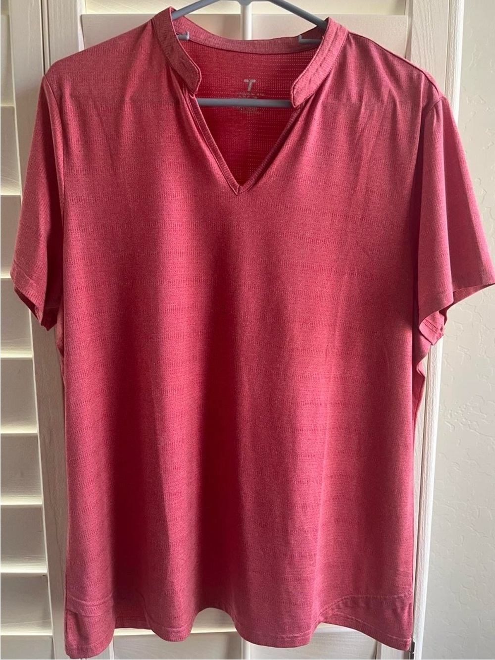 Relaxed V-Neck Short Sleeve Tee - Rose Pink